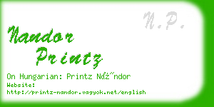 nandor printz business card